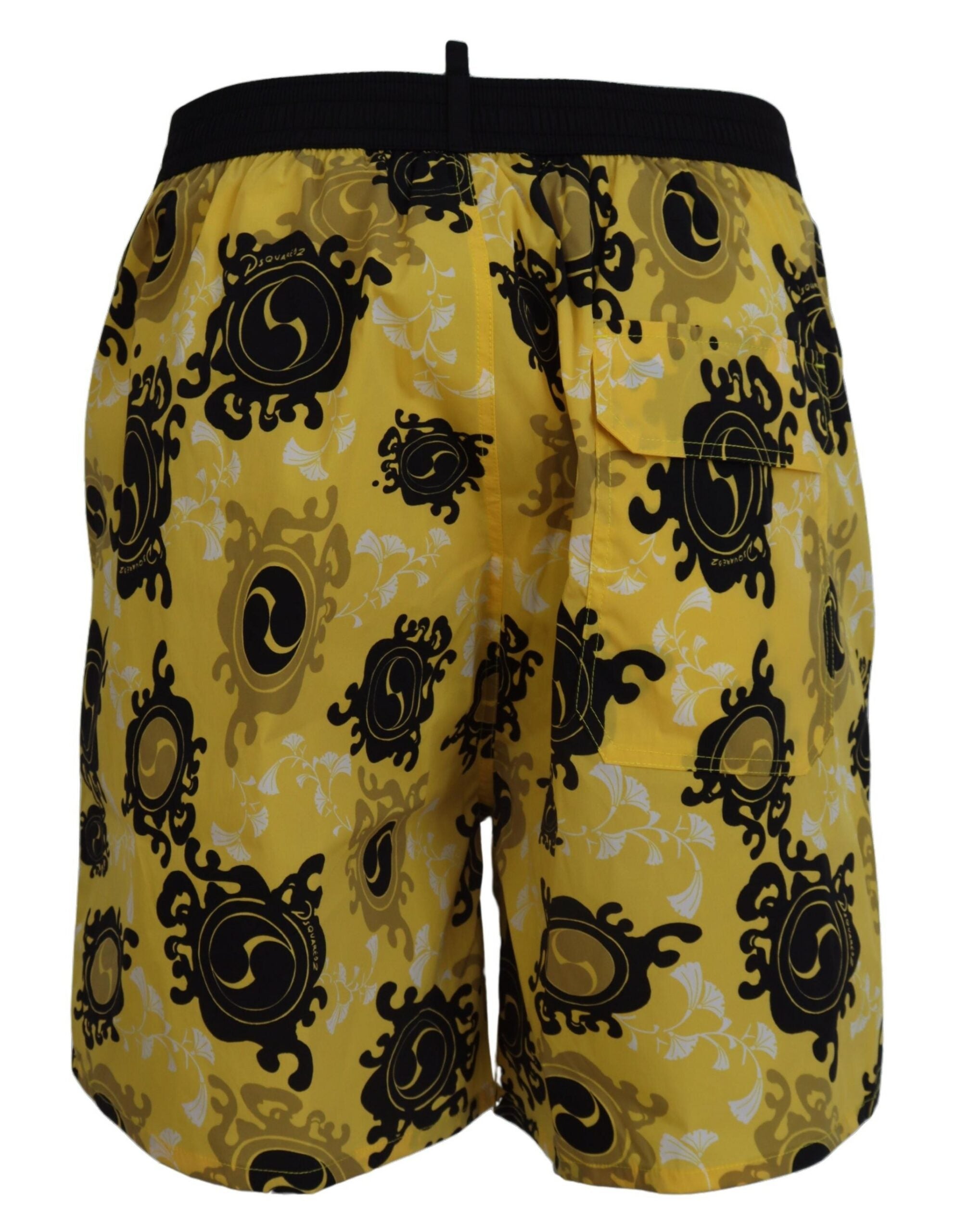 Dsquared² Sarı blok desenli deniz şortu boxer